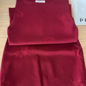 Peppermayo Burgundy Floral Knit Tank Dress